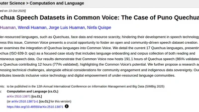 Quechua Speech Datasets in Common Voice: The Case of Puno Quechua featured image